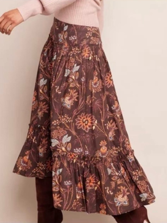 Cara Cara Dresses & Skirts - Cara Cara Tisbury Skirt in Brown Vint Blossom *NWT*